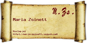 Maria Zsinett névjegykártya